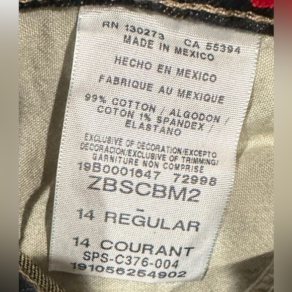 Wrangler Authentics-Boys Five pocket Jeans size 14 Regular Drk Wash ZBSCBM2 - Picture 9 of 10